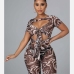 8Sexy Printed Hollow Out Short Sleeve Rompers