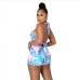 17Sexy Printed Sleeveless Halter Backless Rompers For Women