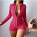 21Stylish Letter Solid Long Sleeve Rompers