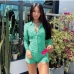 1Stylish Letter Solid Long Sleeve Rompers