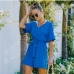12Urban Casual Solid Short Sleeve Rompers