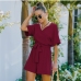 9Urban Casual Solid Short Sleeve Rompers
