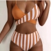 1 Colorblock Striped Two Piece Swim Suits