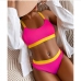 12 Contrast Color Two Piece Bikini Swimwear