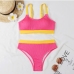 15 Contrast Color Two Piece Bikini Swimwear