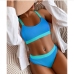 10 Contrast Color Two Piece Bikini Swimwear