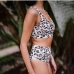 3  Fashion Leopard Print Sleeveless High Waist Swimsuit