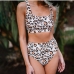 1  Fashion Leopard Print Sleeveless High Waist Swimsuit