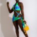 5 Gradient Contrast Color Halter Bikini Sets