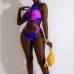 8 Gradient Contrast Color Halter Bikini Sets