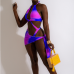 9 Gradient Contrast Color Halter Bikini Sets