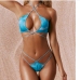 7 Halter Neck Solid Two Piece Bathing Suits