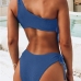 10 Multi-color Split One Shoulder Women Swimsuit Bikini