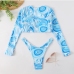 4 Printed Long Sleeve Swimsuit Bikini