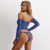 5 Printing Off Shoulder Long Sleeve Swimsuit Set