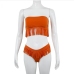 6 Pure Color Tassels Two-Piece Swimsuit