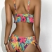 3 Sexy Floral  Sleeveless Bikini Swimsuit Set