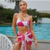 6 Sexy Flower Printed Three-Piece Swimsuit Set