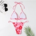 15 Sexy Flower Printing Backless 2 Piece Bikini Set