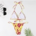 3 Sexy Flower Printing Backless 2 Piece Bikini Set