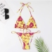 4 Sexy Flower Printing Backless 2 Piece Bikini Set