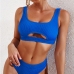 8 Sexy Hollow Out Pure Color Bikini Swimsuit Set