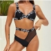 1 Sexy Letter Hollow Out Bikini Swimsuit Set