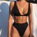 10 Sexy Pure Color Backless Bikini Swimwear Set