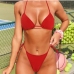 3 Sexy Pure Color Backless Swimsuit Bikini Set