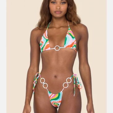  Sexy Ripple Printed Bikini Swimsuit Set