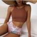 3 Sexy Sleeveless Halter High Waist Bikini Set