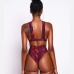 6 Sexy Snake Print Hollow Out Bikini Swimwear Set