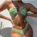 4 Sexy Stripe Sleeveless Bikini Swimsuit Set