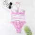 7 Sexy Stripe Sleeveless Bikini Swimsuit Set