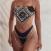 1 Sleeveless Chain Print Patchwork Two Piece Bikinis