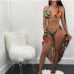 7 Summer Sexy Print Bikini Three-Piece Swimsuit