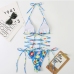 62022 Summer Printed Tie Wrap Bikini Set