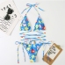 92022 Summer Printed Tie Wrap Bikini Set