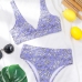 6Beach Floral V Neck 2 Piece Bikini Sets