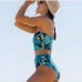 1Beach Print High Waist Strapless Bikini Sets 