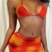 1Beach Tie Dye Three Piece Halter Bikinis sets