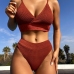 4Beach Wear Solid Women Bikini Swimwear