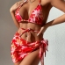 1Beach Women Summer Printed 3 Piece Bikini Sets