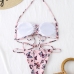 4Butterflies Printed Halter Three Piece Bikini Swimwear