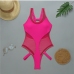 4Color Block Mesh One-piece Bikini