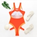 9Color Block Mesh One-piece Bikini