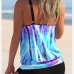 3Colorful Backless 2 Piece Tankini Swimsuit Sets For Women