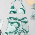 8Colorful Printed Halter Three Piece Bikini Swimwear