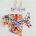 4Colorful Printing With Skirt Three Piece Sexy Swimsuit