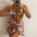 1Colorful Printing With Skirt Three Piece Sexy Swimsuit